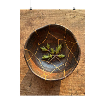 Golden Hour Ceramic Bowl Wall Art Print - Kintsugi Datsuzoku Art Print