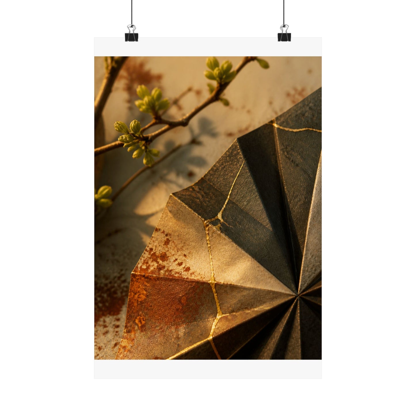 Artful Paper Fold Wall Art Print - Broken Beauty Kintsugi