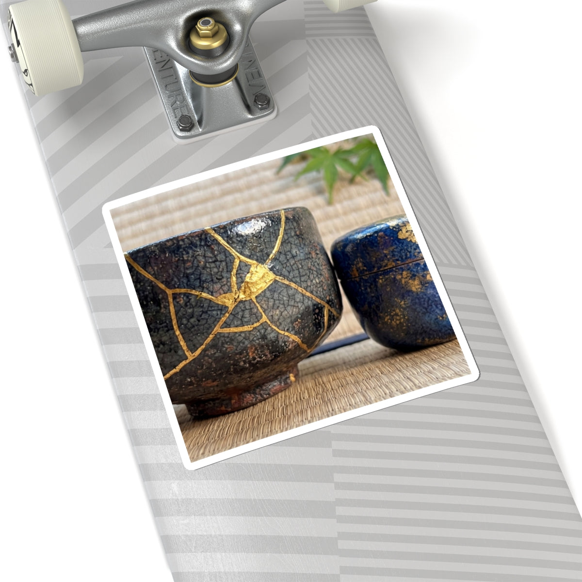 Kintsugi Tea Ceremony in Dawn | Crackle Gold Sticker