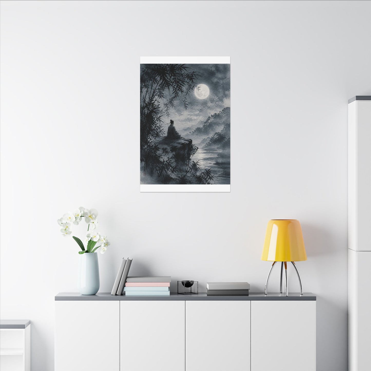 Ink Brushstroke Sumi E Canvas Art | Serene Zen Art