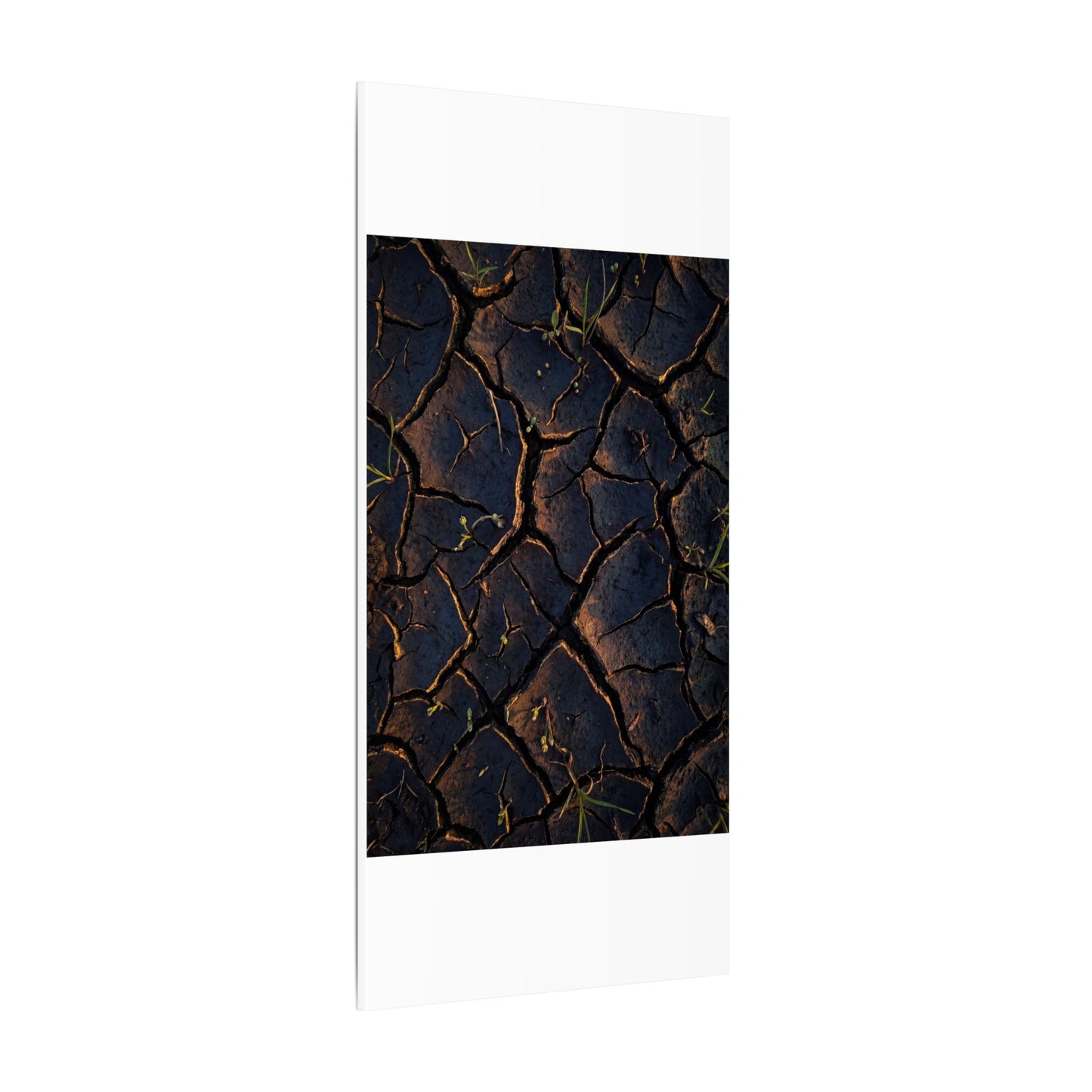 Cracked Earth Moody Minimal Canvas Art | Luxurious Dark Japandi Art