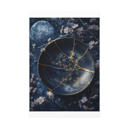 Cherry Blossom Winter Canvas Art | Kintsugi Philosophical Design