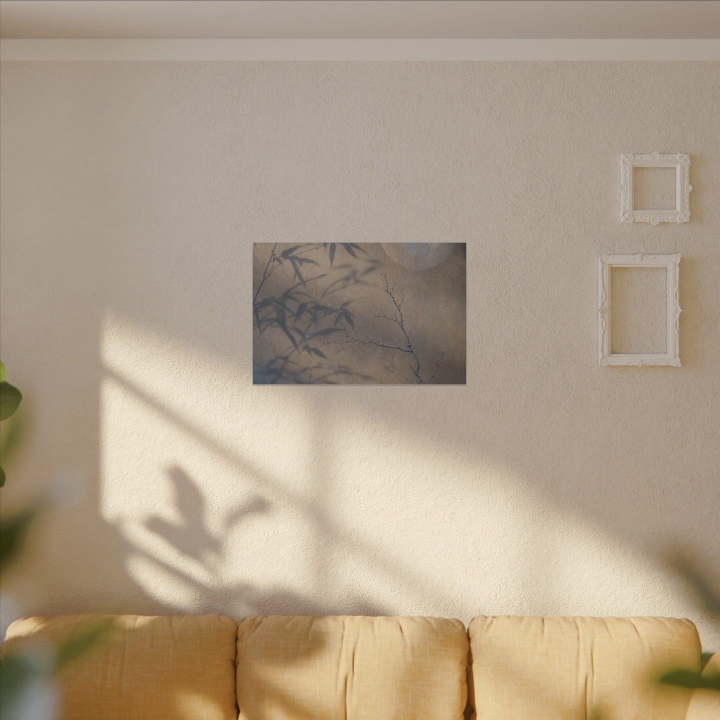 Shadow Play Canvas Art | Winter Japandi Japanese Pattern Art