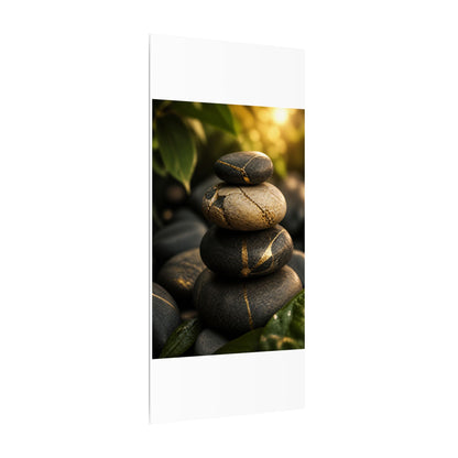 Summer River Stones Broken Beauty Canvas Art | Healing Decor