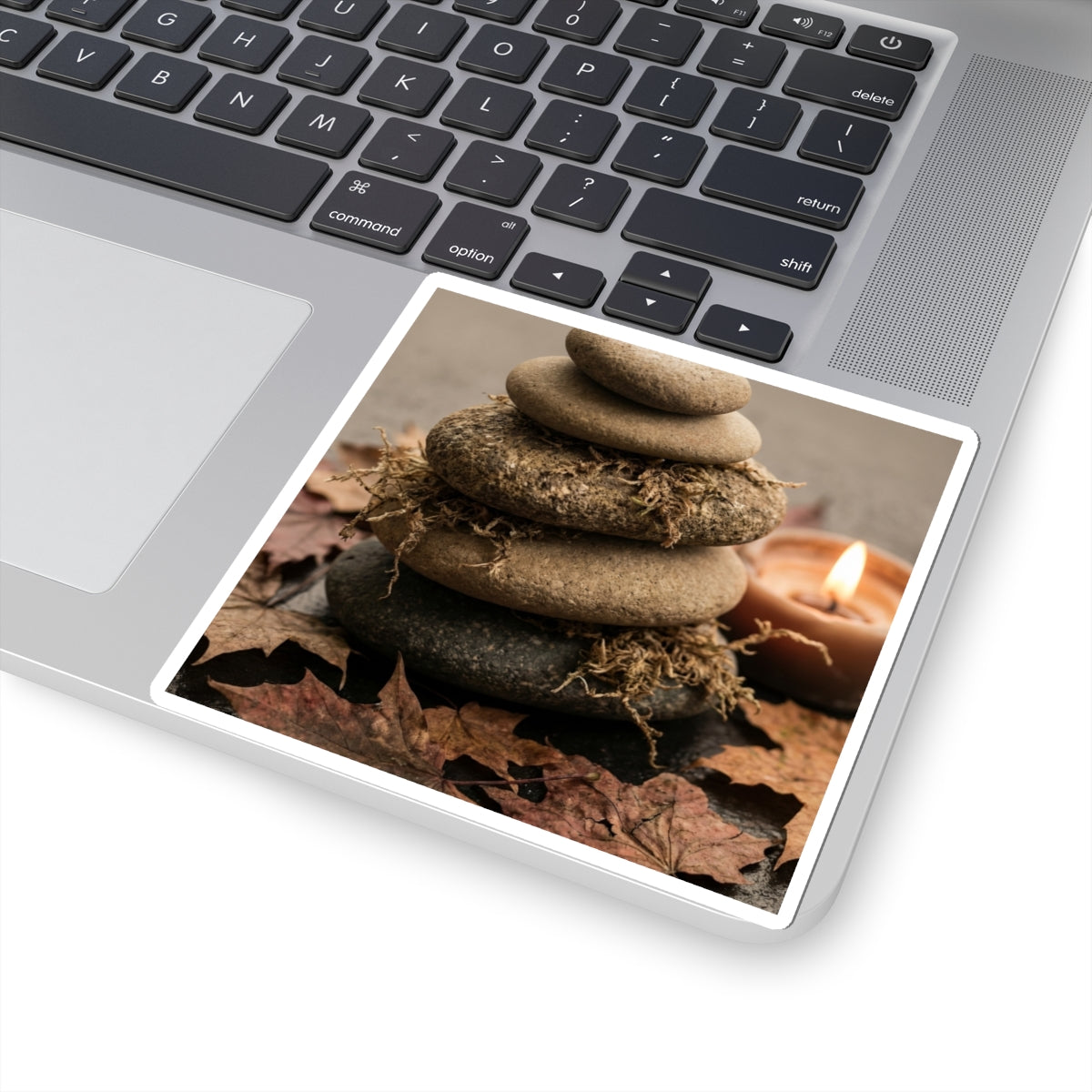 Candlelight River Stones Sticker - Japandi Seijaku Art Print