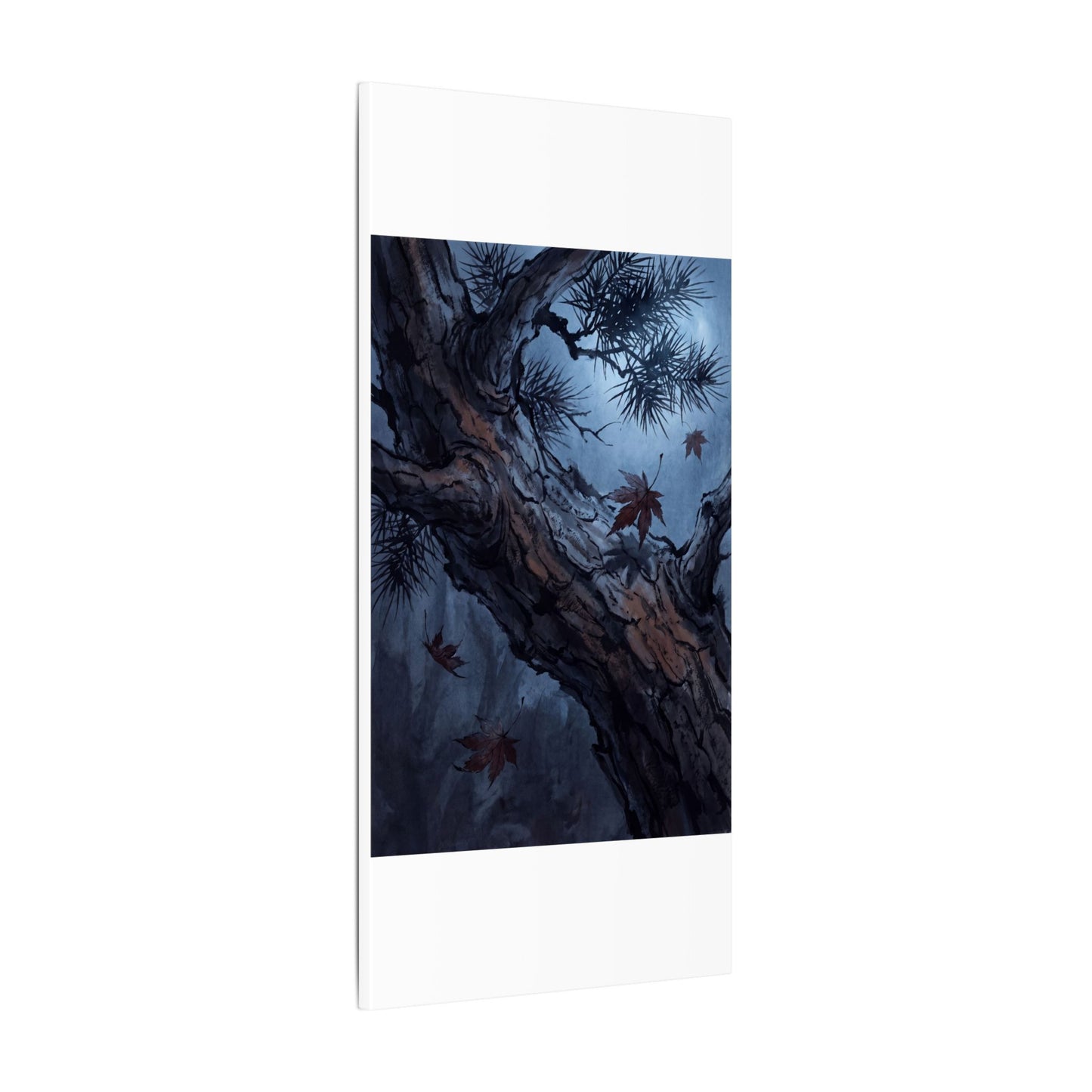 Atmospheric Pine Tree Canvas Art - Shadow Zen Dark Japandi