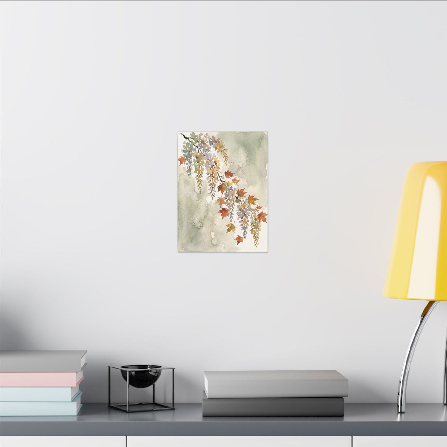 Ma Wisteria Canvas Art - Japandi Watercolor