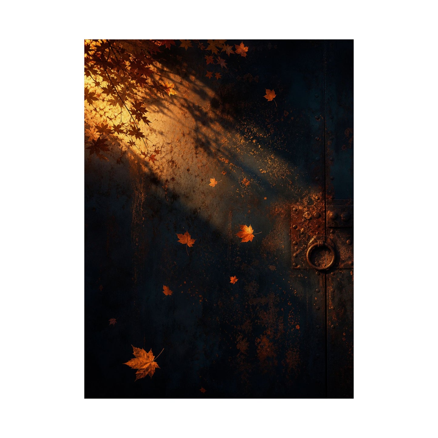 Rust Patina Wall Art Print | Autumn Dark Japandi Shadow Zen Art