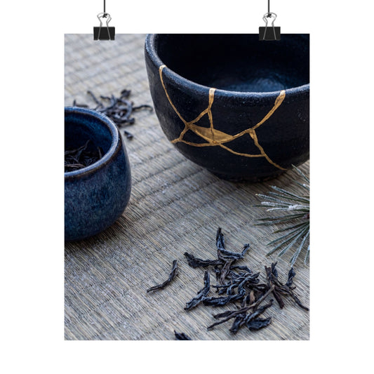 Philosophical Tea Ceremony Wall Art Print - Gold Vein Kintsugi