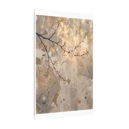 Summer Cherry Blossom Texture Canvas Art | Neutral Decor