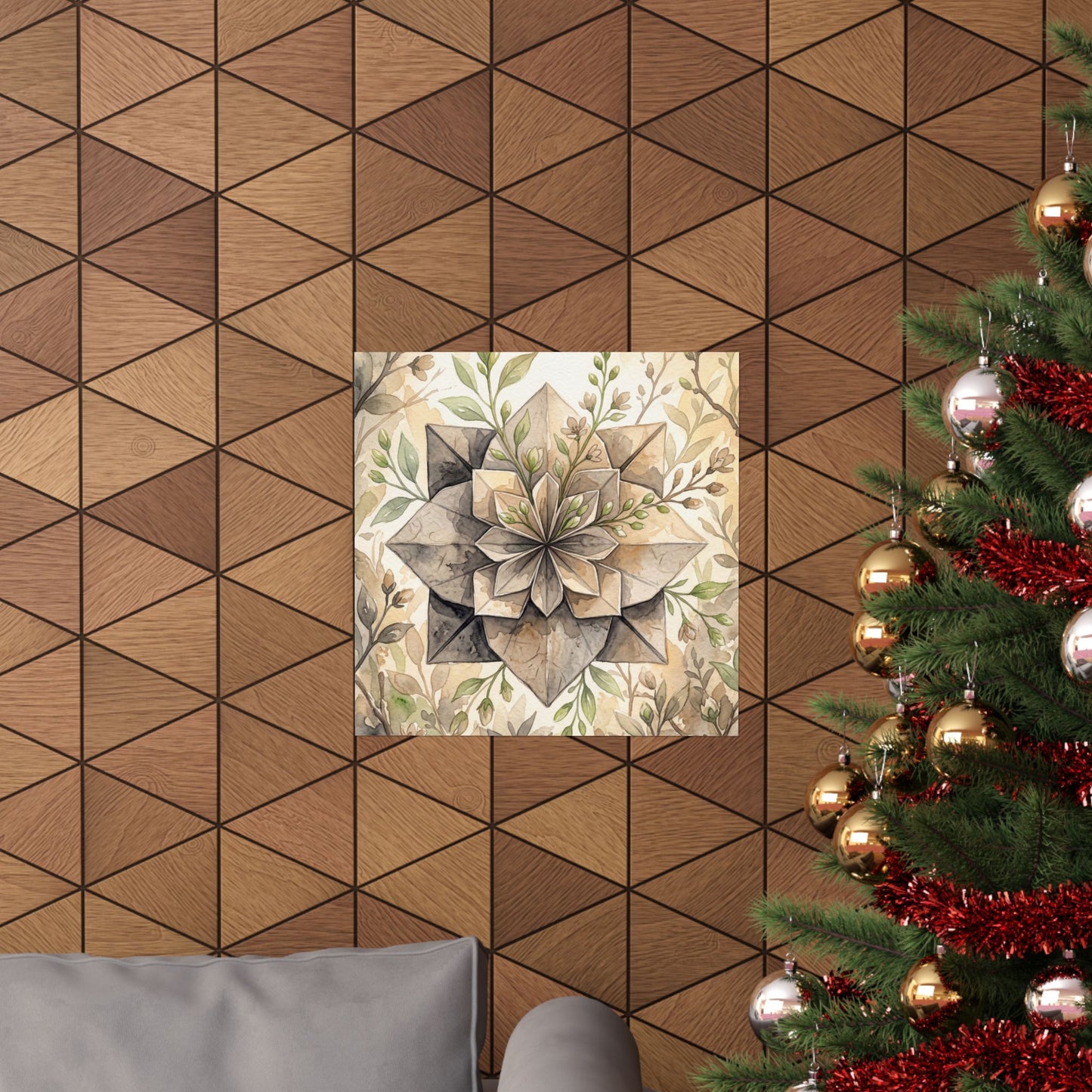 Golden Hour Paper Fold Wall Art Print - Japandi Mono No Aware