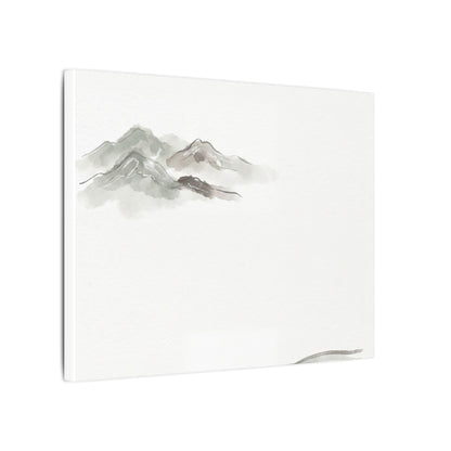 Winter Mountain Mist Minimal Line Canvas Art | Elegant Decor