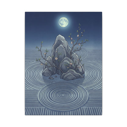 Spring Rock Garden Ukiyo E Inspired Canvas Art | Tranquil Decor