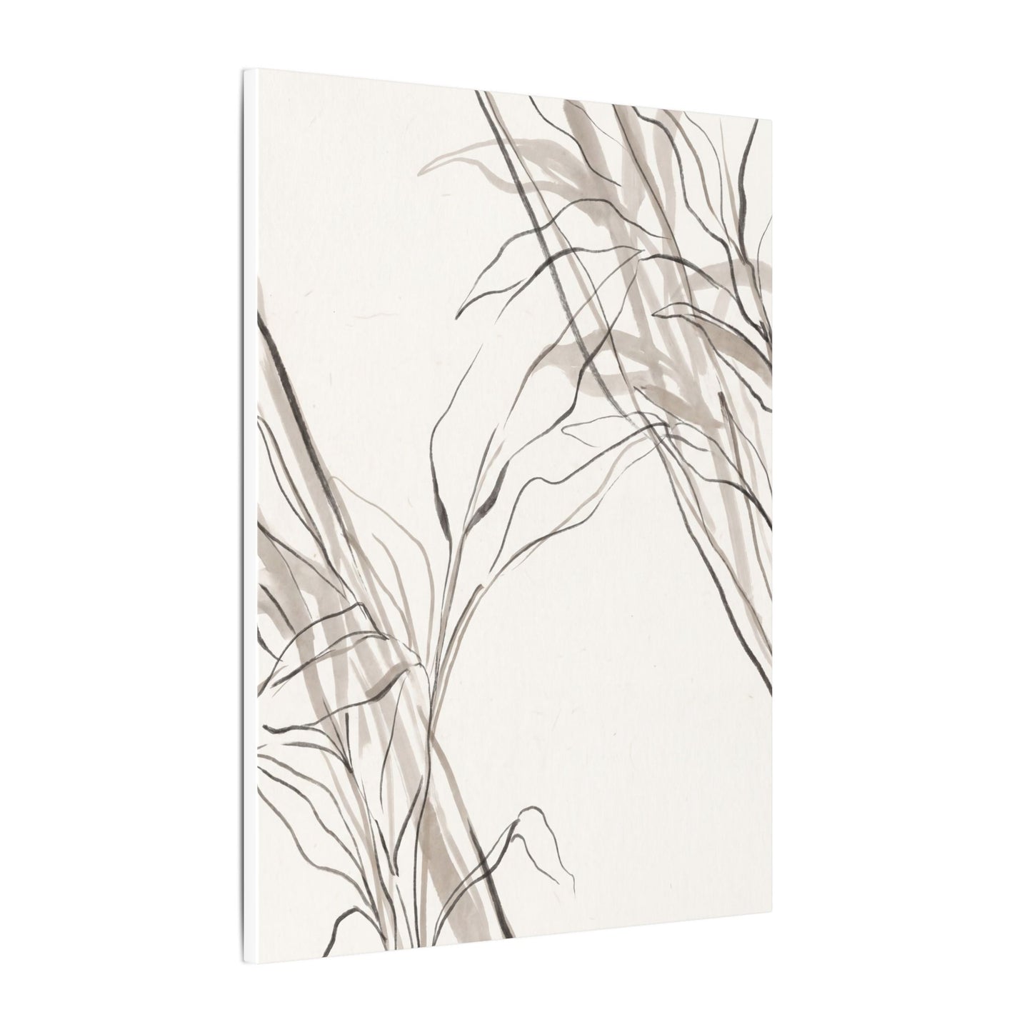 Neutral Shoji Screen Canvas Art - Minimal Line Japandi