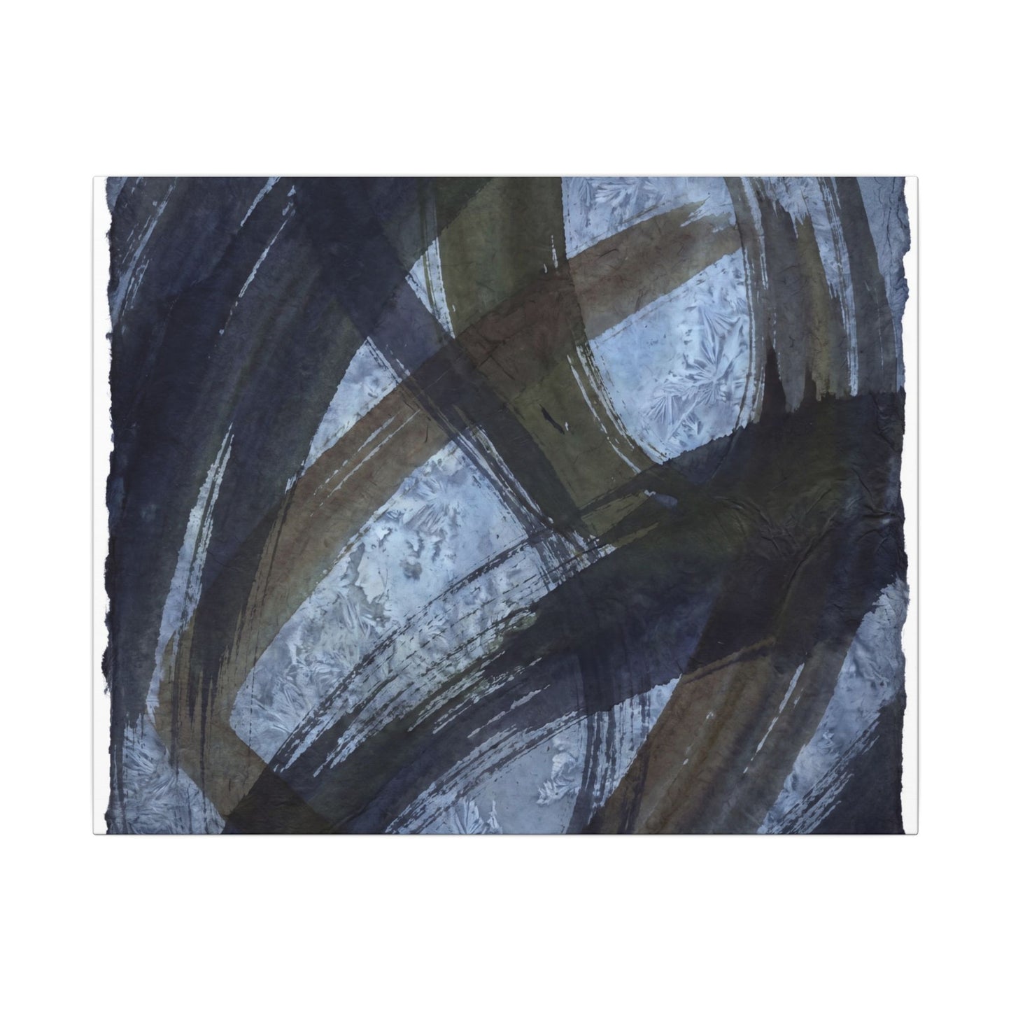 Ink Brushstroke Canvas Art | Winter Dark Japandi Shadow Zen Art Art Print