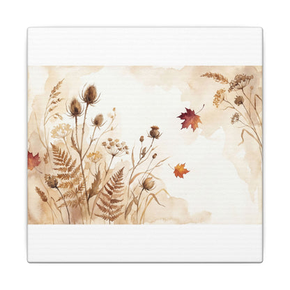 Dried Flowers Canvas Art | Autumn Japandi Watercolor Art