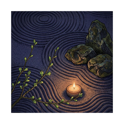 Rock Garden Wall Art Print | Spring Zen Ukiyo E Inspired Art