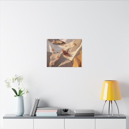 Autumn Paper Fold Minimal Line Canvas Art | Cozy Decor