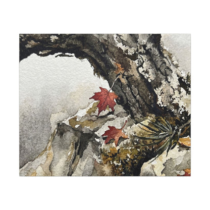 Pine Tree Autumn Canvas Art | Japandi Earthy Design