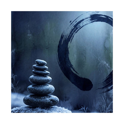 Moonlight River Stones Wall Art Print - Zen Fukinsei