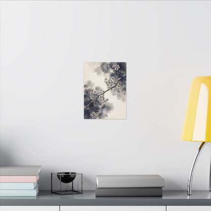 Ma Cherry Blossom Canvas Art - Kintsugi Gold Vein
