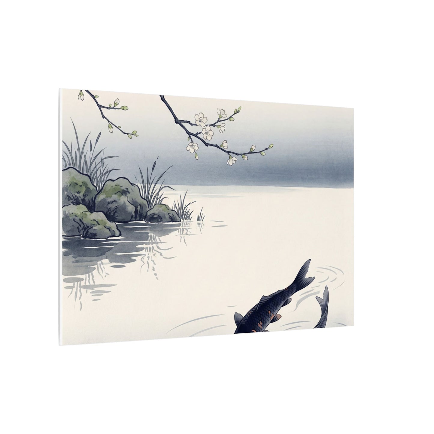 Ma Koi Pond Canvas Art - Zen Ukiyo E Inspired