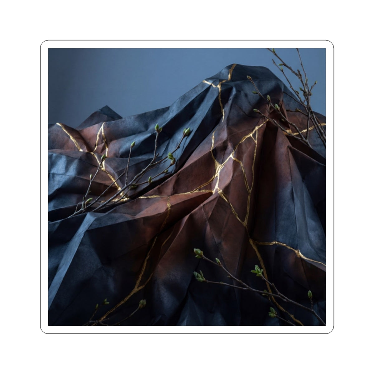 Resilient Paper Fold Sticker - Broken Beauty Kintsugi Art Print