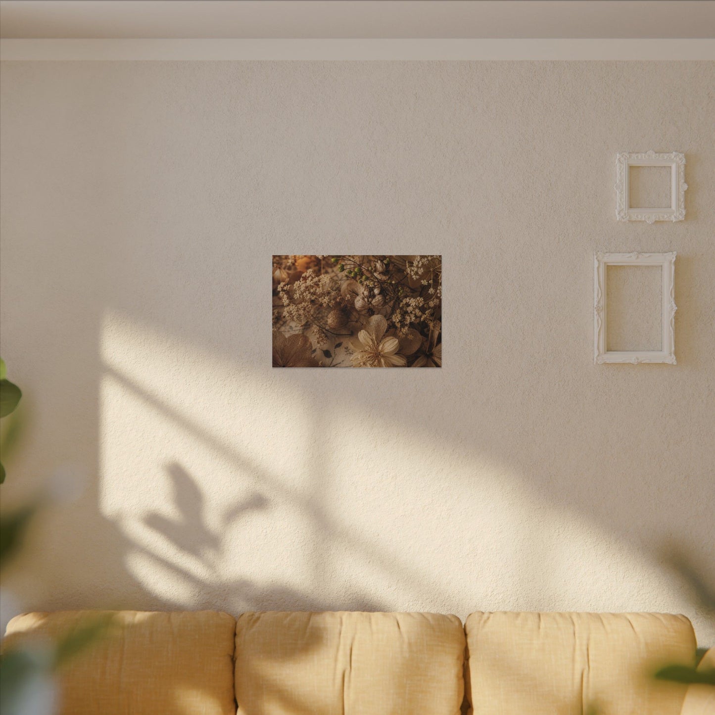 Spring Dried Flowers Japanese Pattern Canvas Art | Earthy Decor