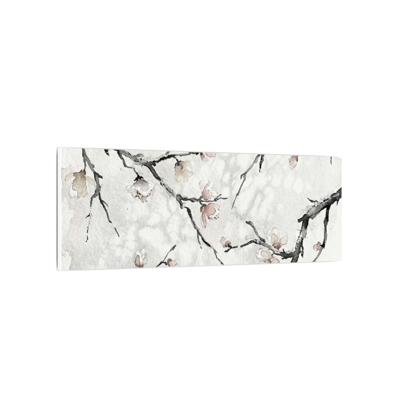 Cherry Blossom Canvas Art | Winter Japandi Watercolor Art