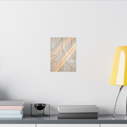 Shoji Screen Minimal Line Canvas Art | Warm Japandi Art