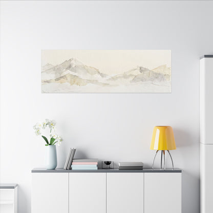 Mountain Mist Winter Canvas Art | Japandi Warm Design