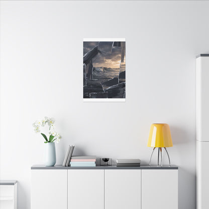 Fukinsei Ocean Wave Canvas Art - Dark Japandi Shadow Zen