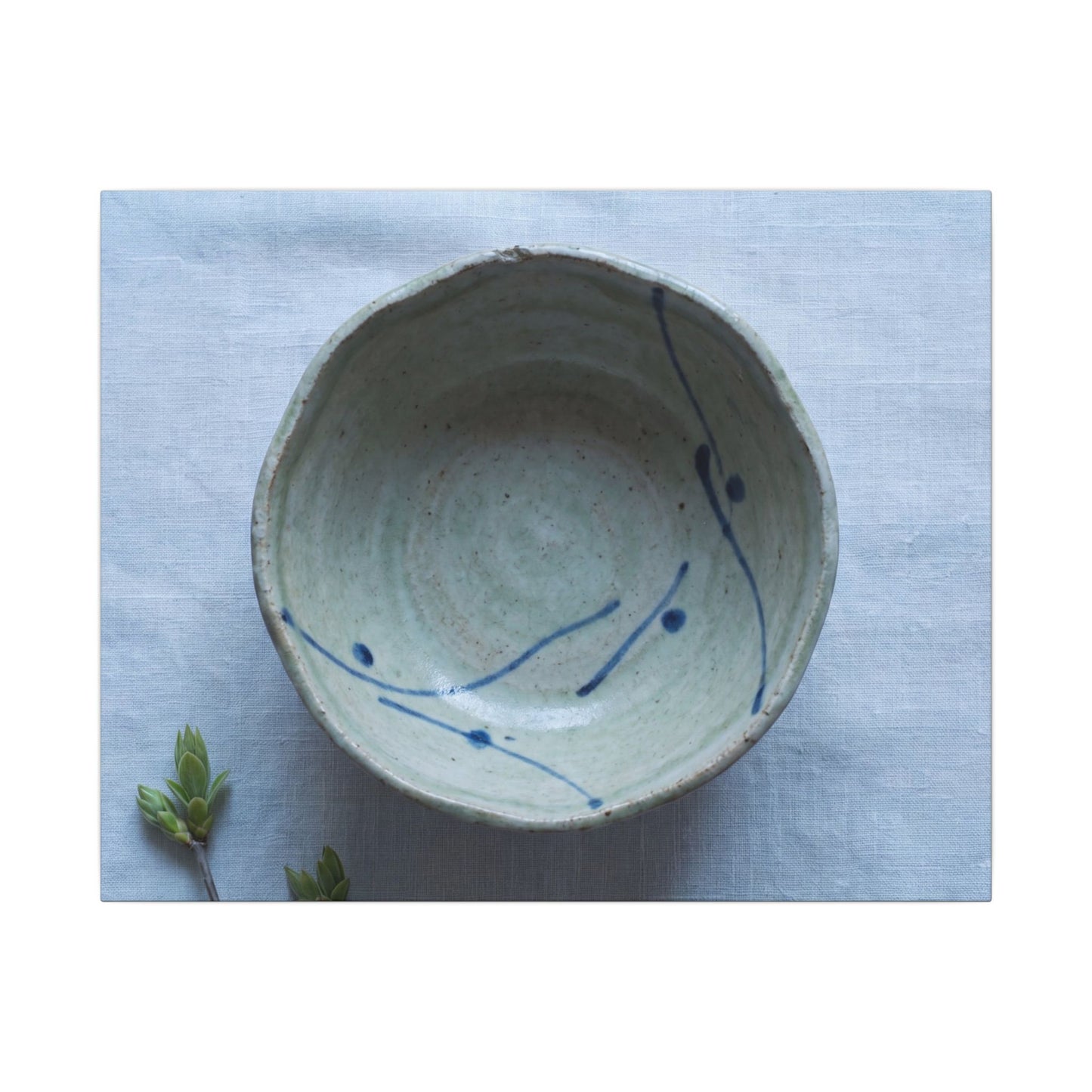 Spring Ceramic Bowl Minimal Line Canvas Art | Warm Decor Art Print