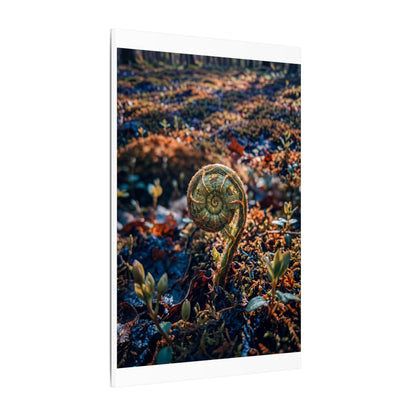 Kintsugi Fern Unfurling in Dappled | Gold Vein Canvas Art