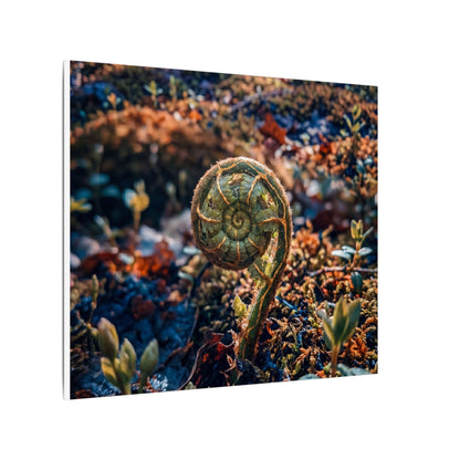 Kintsugi Fern Unfurling in Dappled | Gold Vein Canvas Art