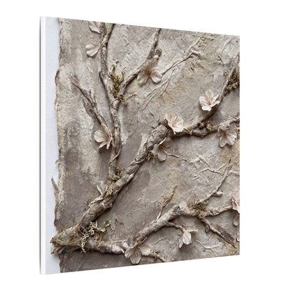 Summer Cherry Blossom Texture Canvas Art | Earthy Decor