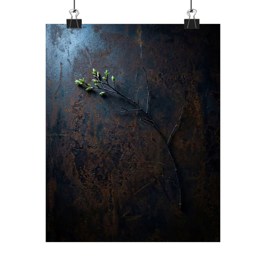 Rust Patina Spring Wall Art Print | Dark Japandi Sophisticated Design Art Print