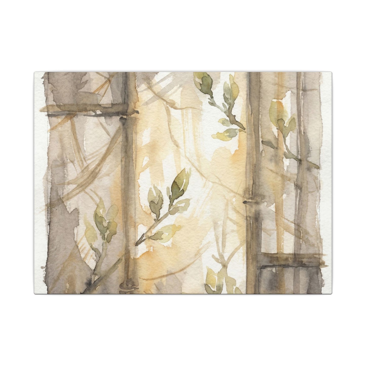Shoji Screen Spring Canvas Art | Japandi Cozy Design Art Print