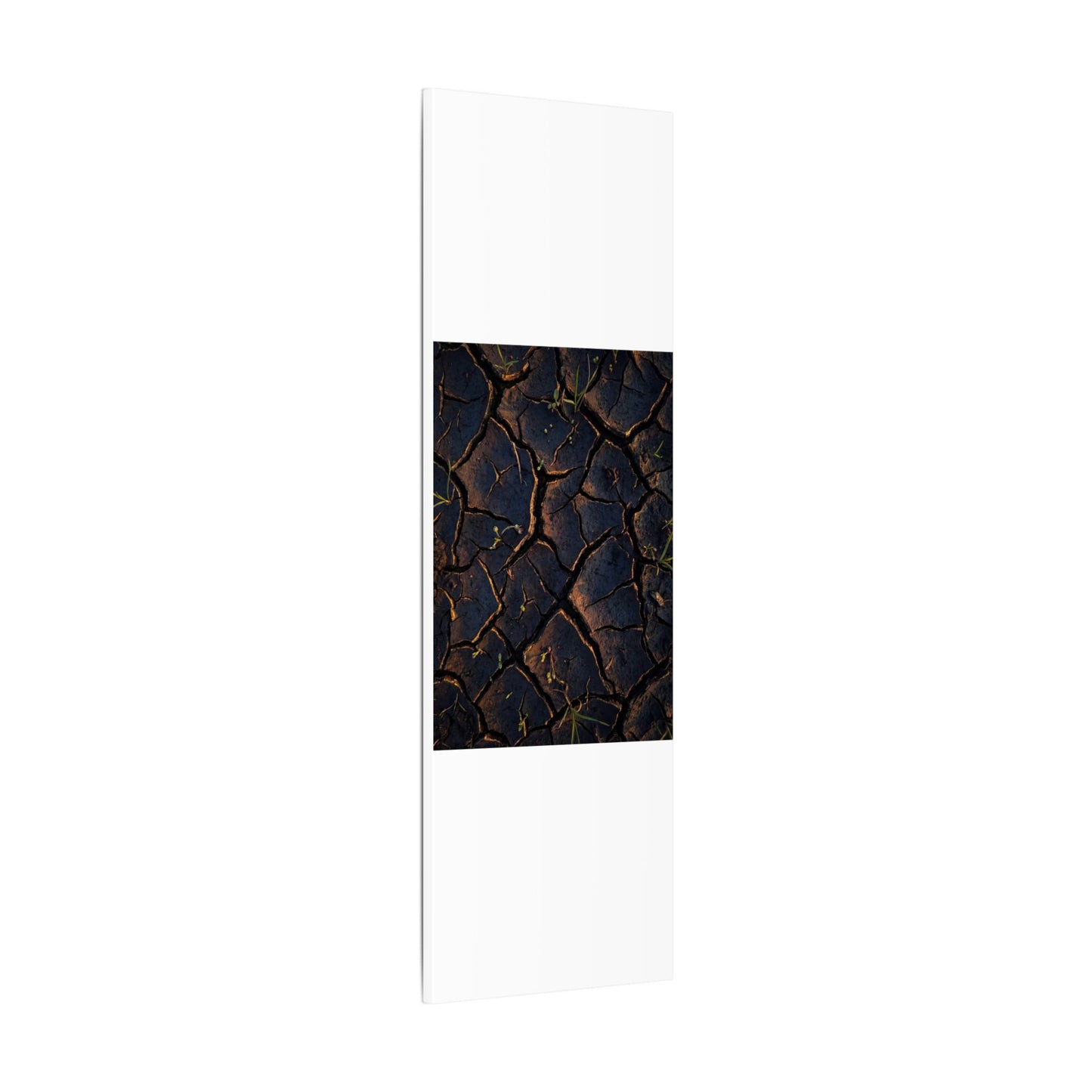 Cracked Earth Moody Minimal Canvas Art | Luxurious Dark Japandi Art