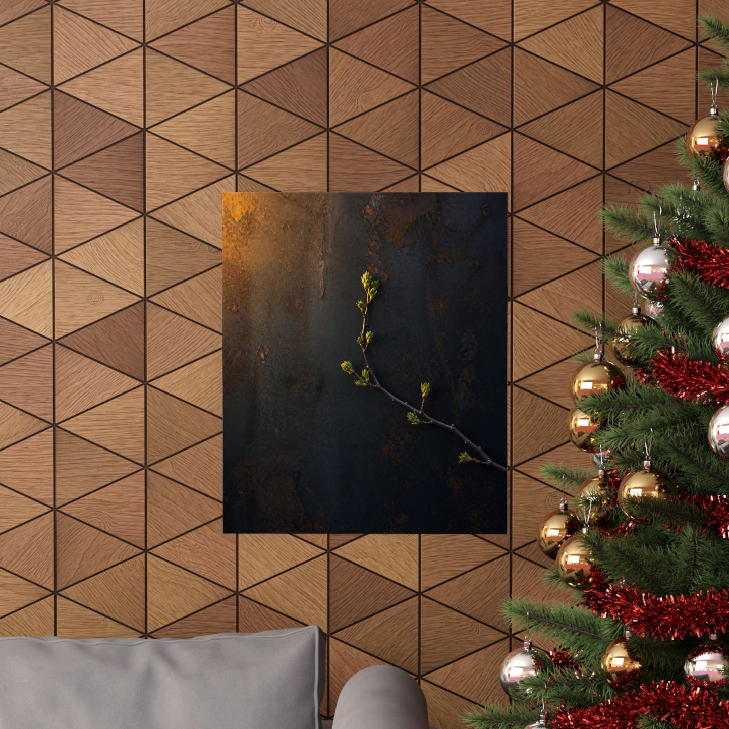 Bold Rust Patina Wall Art Print - Moody Minimal Dark Japandi