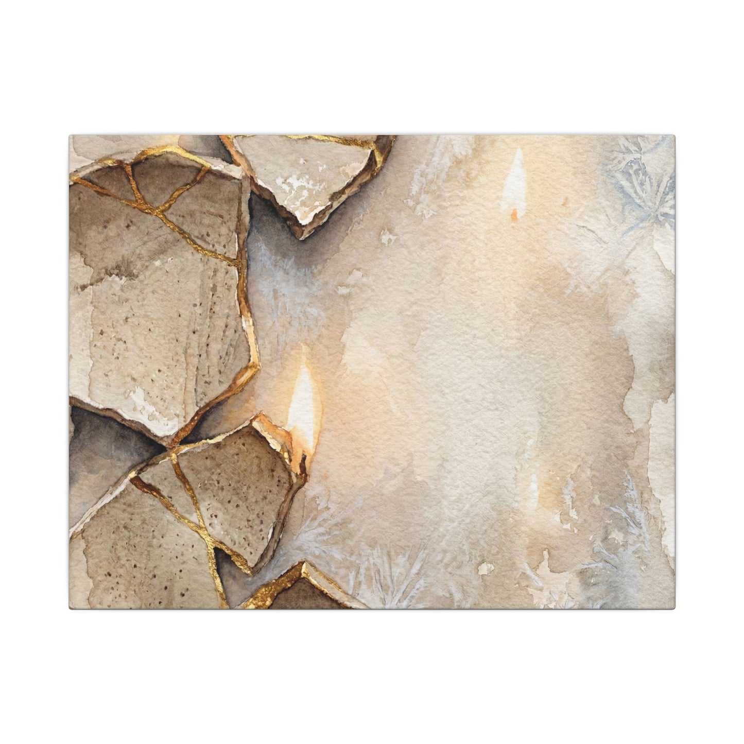 Broken Pottery Winter Canvas Art | Japandi Warm Design Art Print