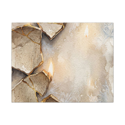 Broken Pottery Winter Canvas Art | Japandi Warm Design Art Print