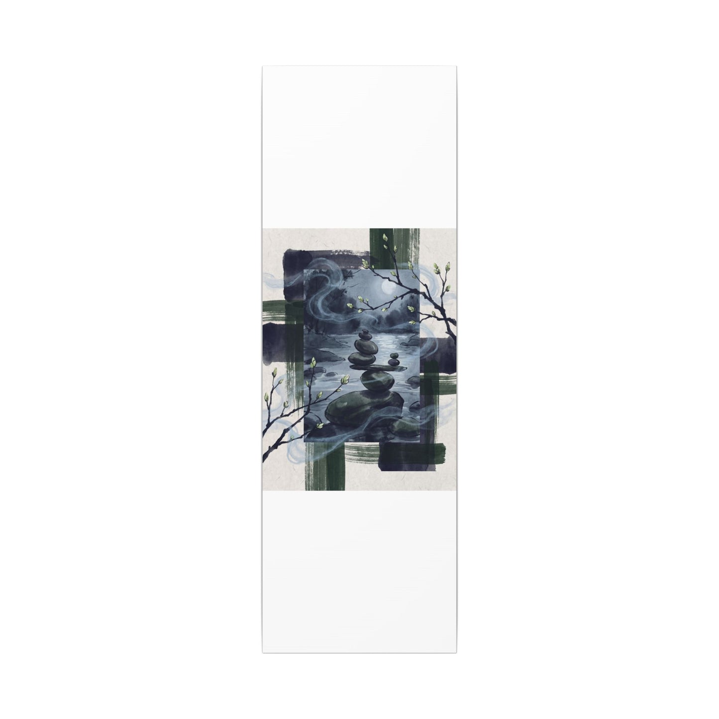 Moonlight River Stones Canvas Art - Zen Shibui