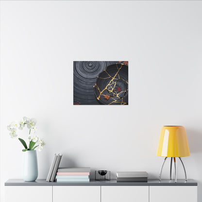 Philosophical Water Ripple Canvas Art - Gold Repair Kintsugi