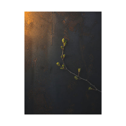 Dark Japandi Rust Patina in Golden Hour | Moody Minimal Canvas Art