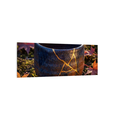 Kanso Moonlit Garden Canvas Art - Kintsugi Gold Repair