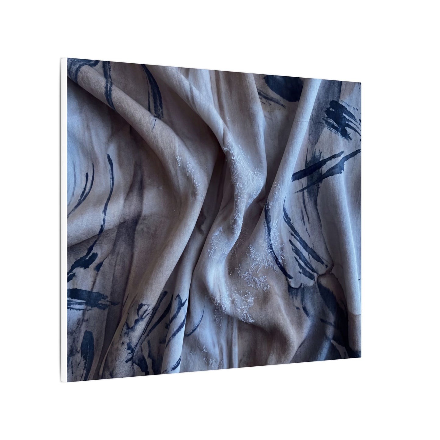 Silk Drape Winter Canvas Art | Japandi Earthy Design
