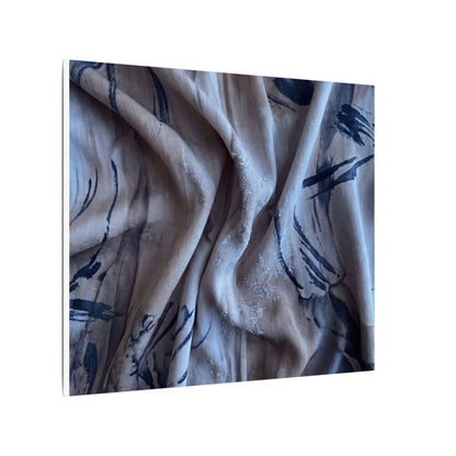 Silk Drape Winter Canvas Art | Japandi Earthy Design