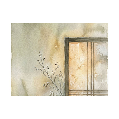 Ma Shoji Screen Canvas Art - Japandi Watercolor