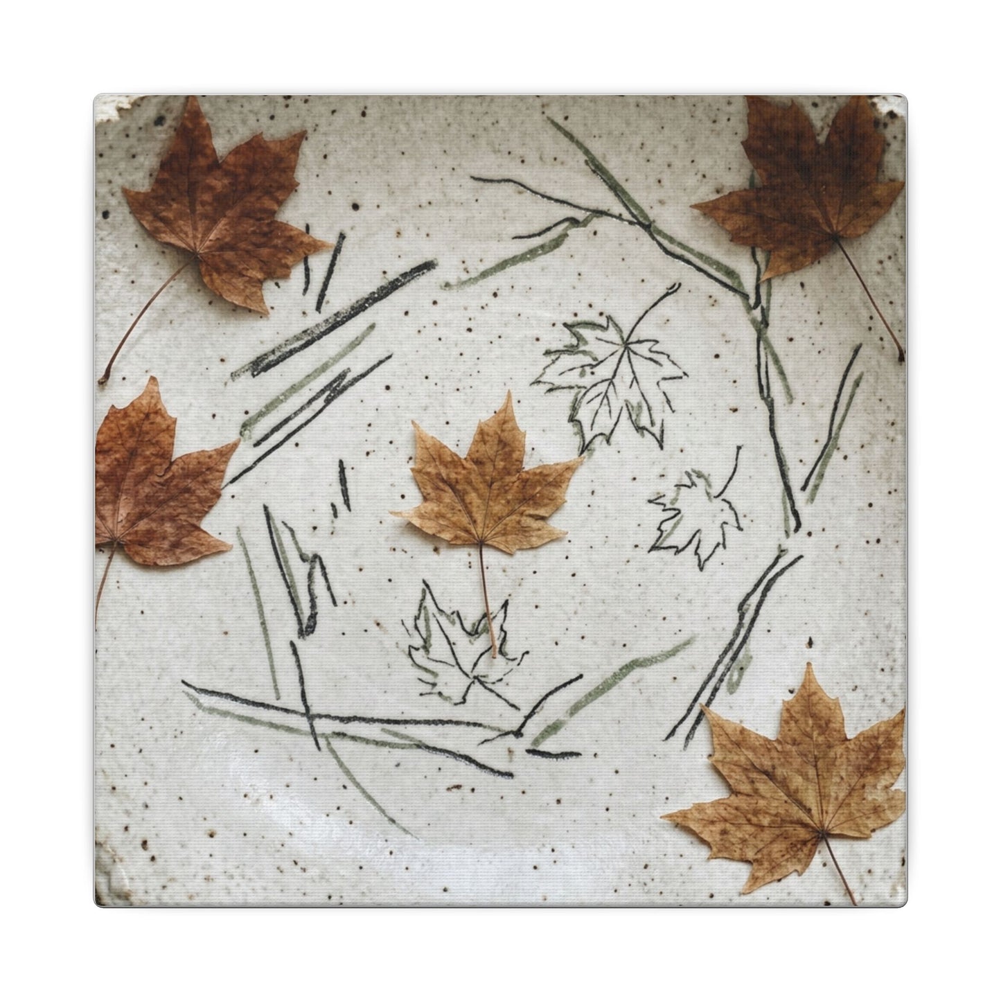Ceramic Bowl Autumn Canvas Art | Japandi Elegant Design